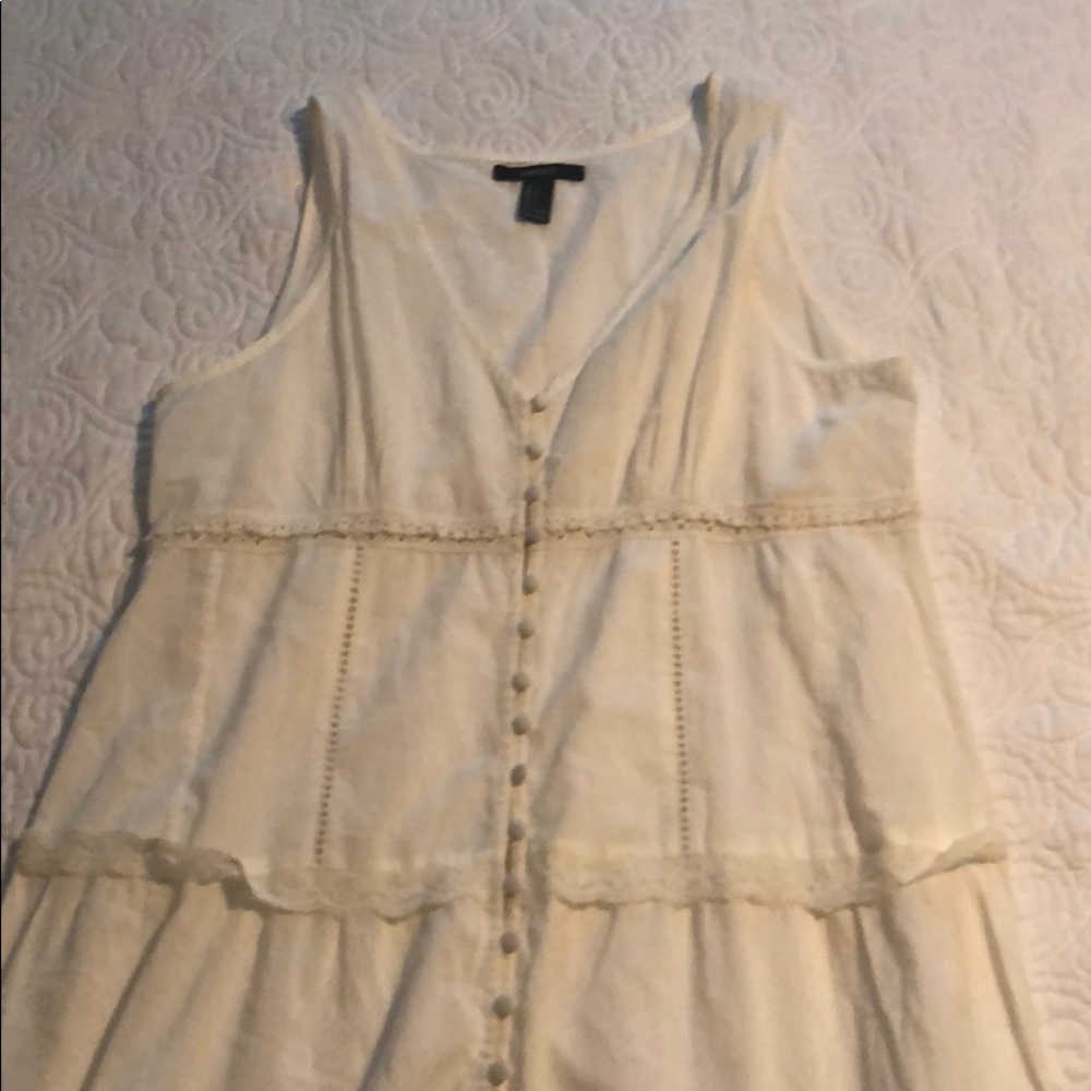 Long forever 21 large cream dress